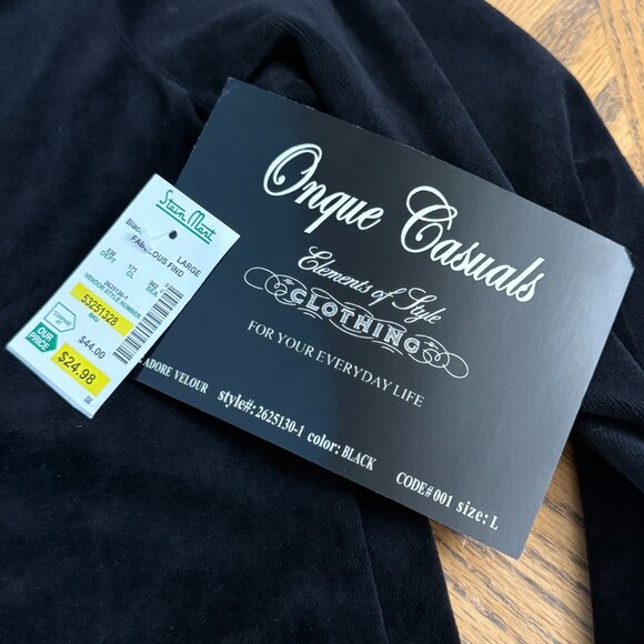 Onque Casuals Cotton Blend Black Velour Jacket With Zip Pockets - Picture 4 of 12